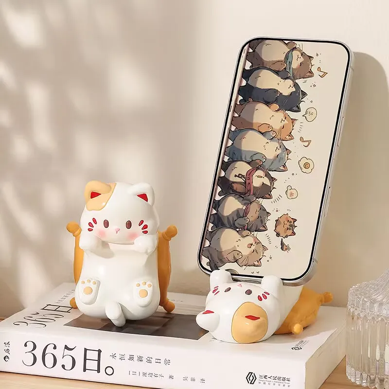 Home Decor Accessories - Cute Cartoon Cat Desktop Ornaments, Phone