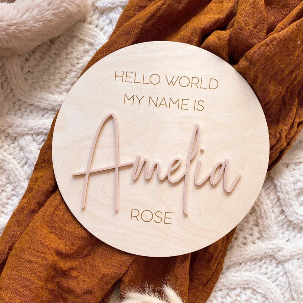 Home Decor Wall Art - Personalised Wooden Hello World Name Plaque