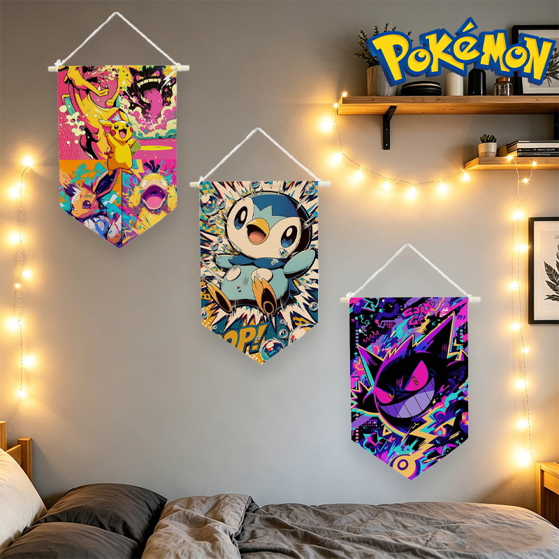 Home Decor Wall Art - Pokemons Hanging Cloth Anime Print Wall