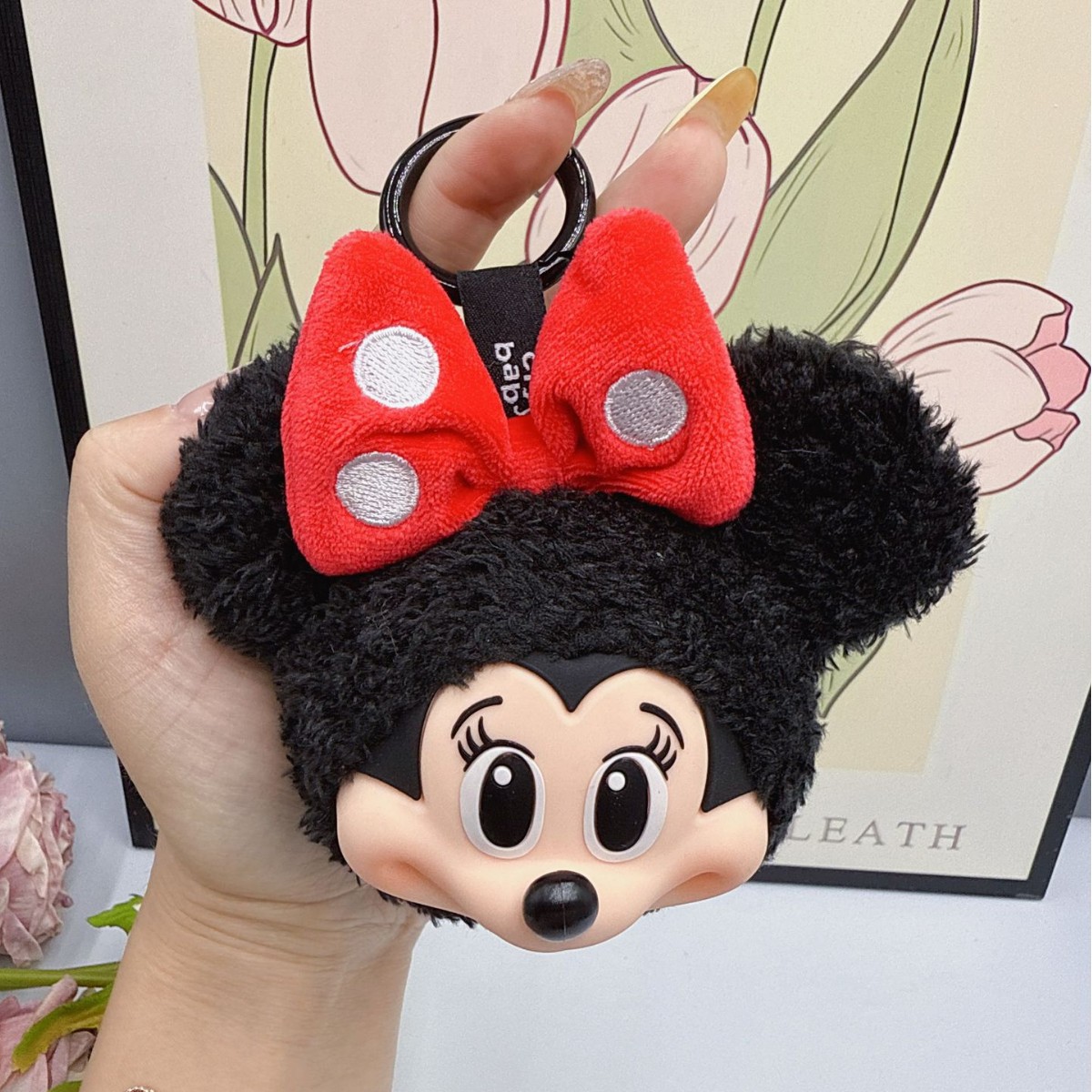 Home Decor Accessories - Mickey Minnie Plush Doll Keychain Cute