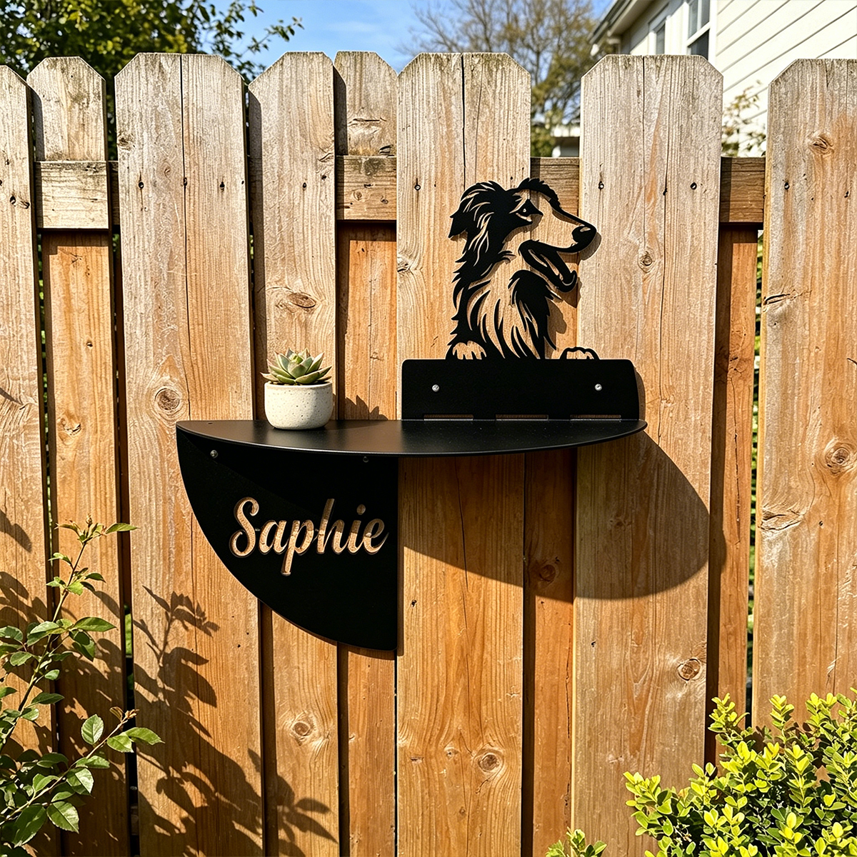Home Decor Wall Art - Custom Text Border Collie Metal Wall