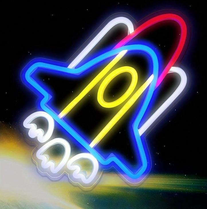 Home Decor Light - Rocket Neon Sign USB Neon Lights