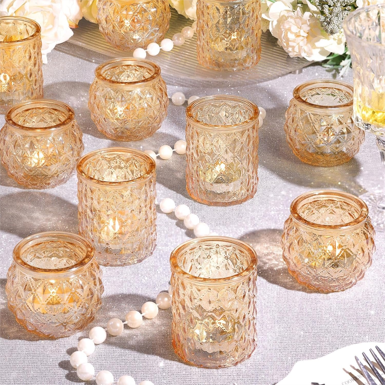 Home Decor Free Images - Gold Votive Candle Holders for Table