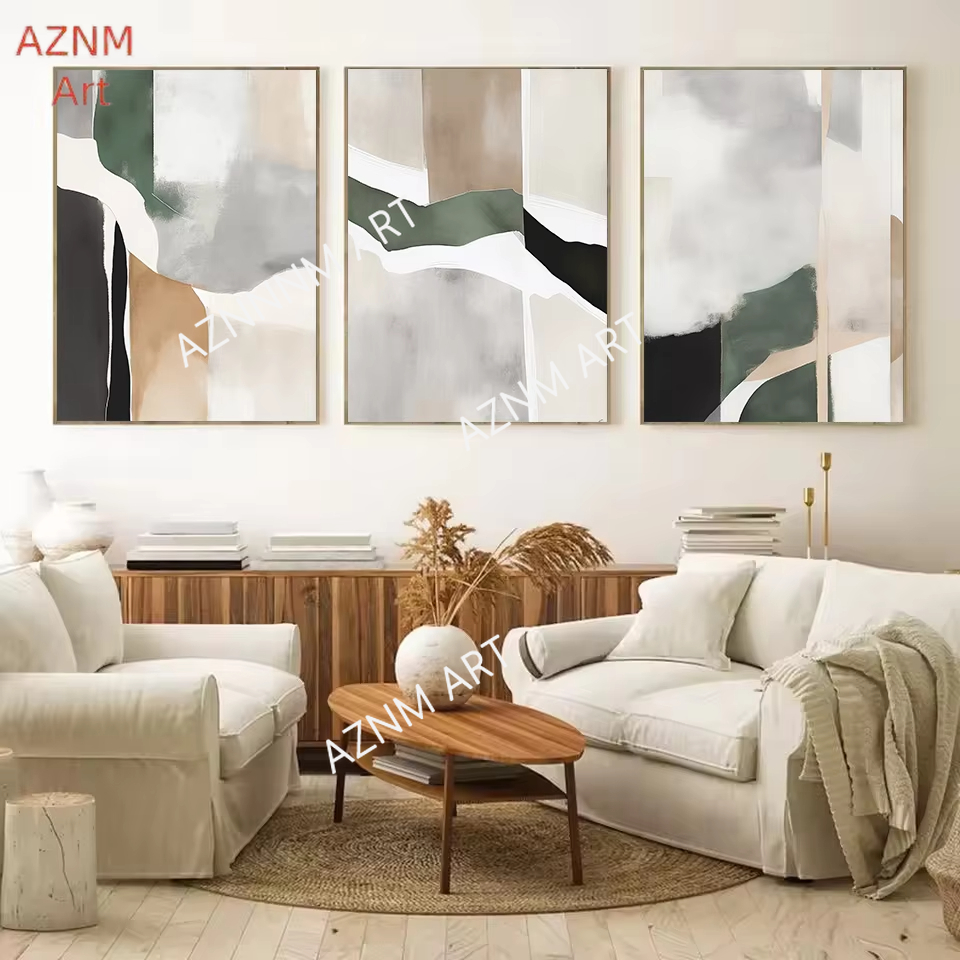 Home Decor Quotes - 1/3pcs Modern Abstract Black and Beige