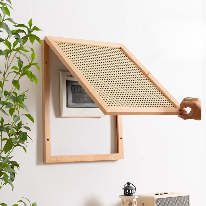 Home Decor Furniture - Wood Woven Rattan Electrical Box Cover