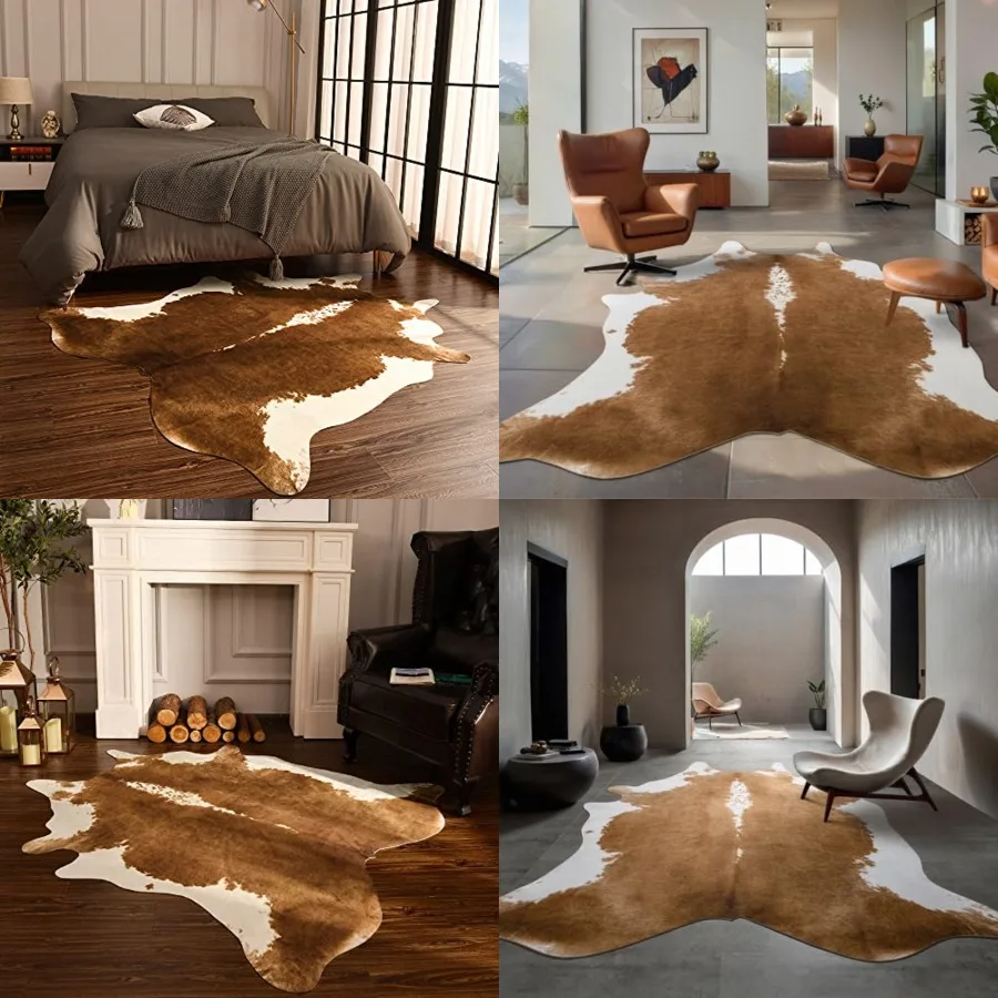 Cowhide Rug Faux - Premium Faux Cowhide Rug, Cow Print,