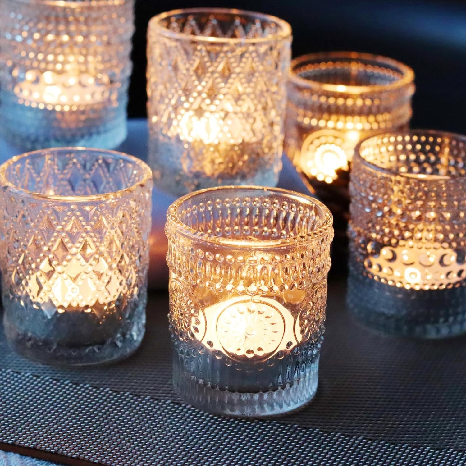 Home Decor Free Images - Clear Glass Votive Candle Holders, 12