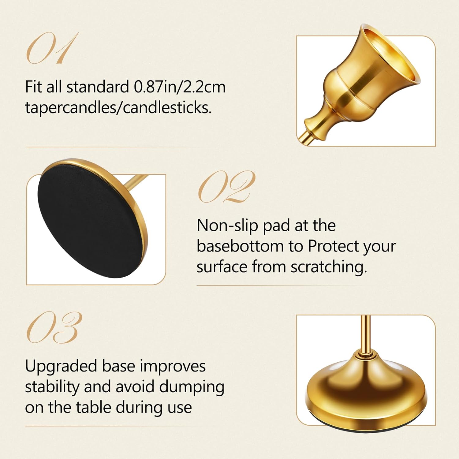 Metal Taper Candle Holders Set - Home Decor Free Images 评论和价格