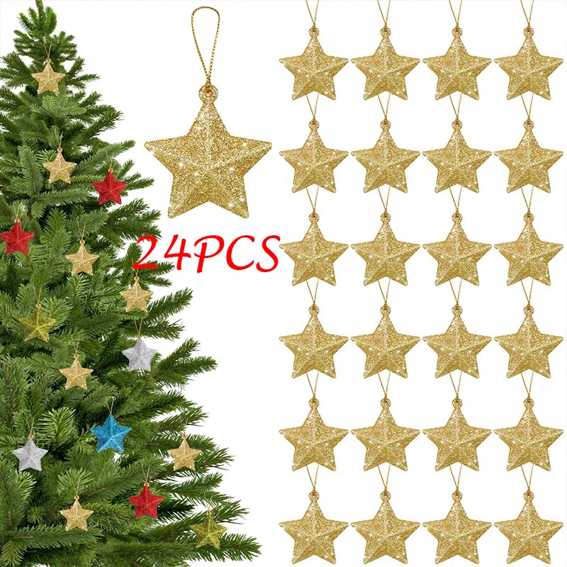 Gold Glitter Star Ornaments Ch - Home Decor Trends 2025 评论和价格