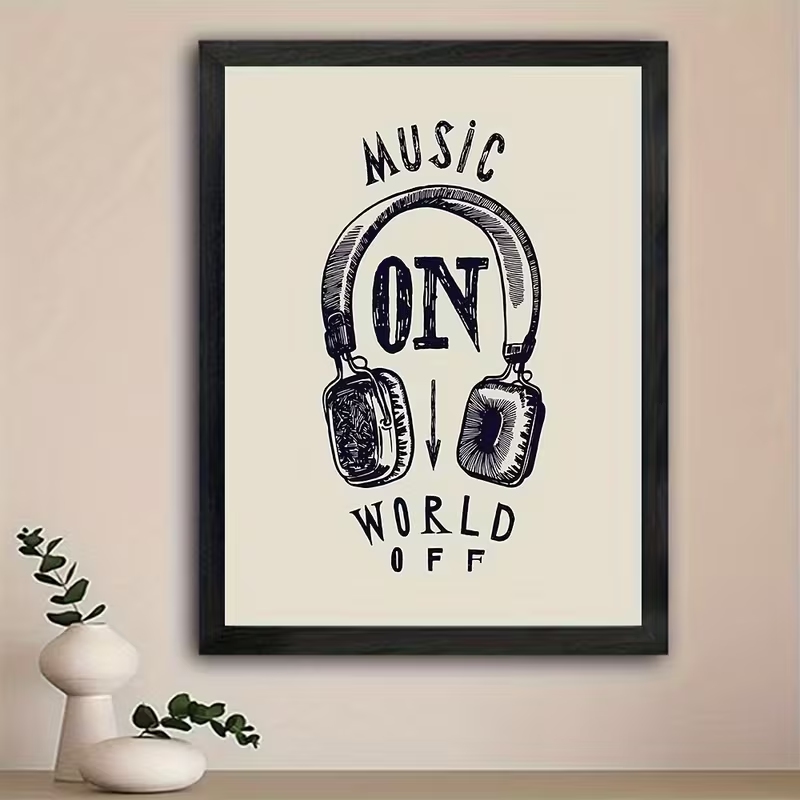 Modern No Music World Will Off - Home Decor Quotes 评论和价格
