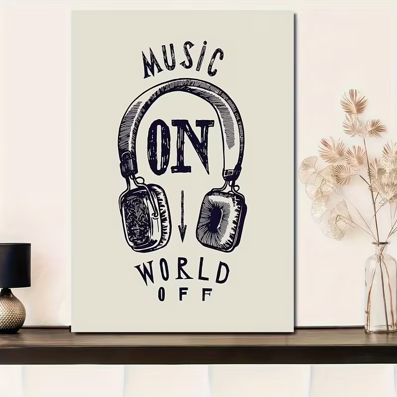 Modern No Music World Will Off - Home Decor Quotes 评论和价格