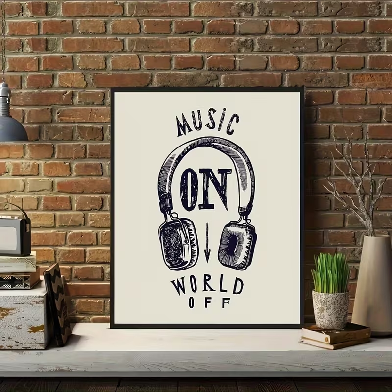 Modern No Music World Will Off - Home Decor Quotes 评论和价格