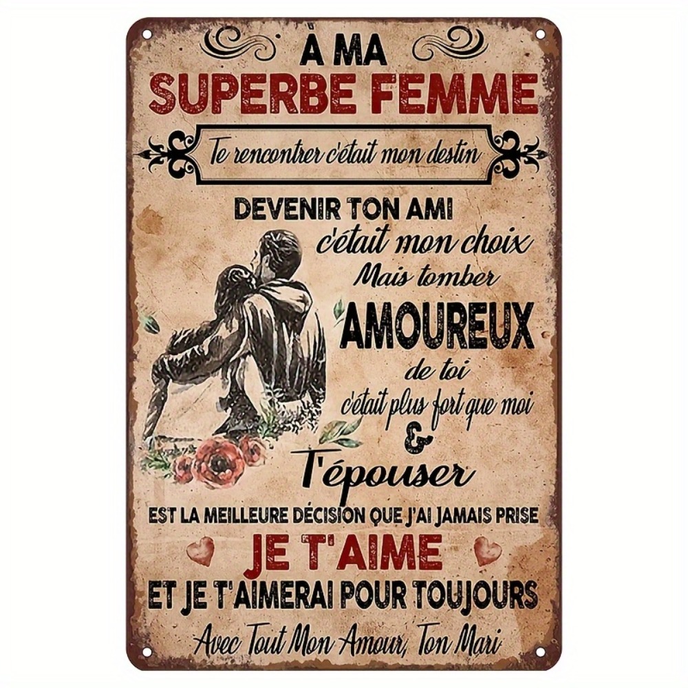 Retro French Love Letter Metal - Home Decor Quotes 评论和价格