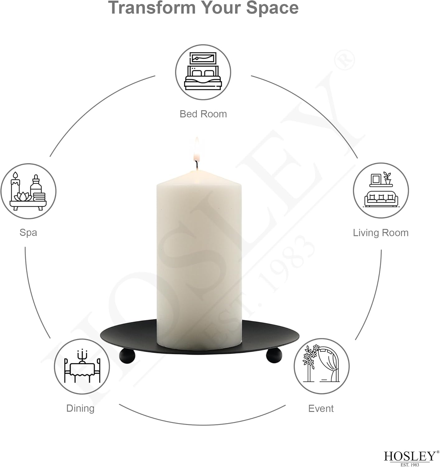 7-Inch Black Iron Pillar Candl - Home Decor Free Images 评论和价格