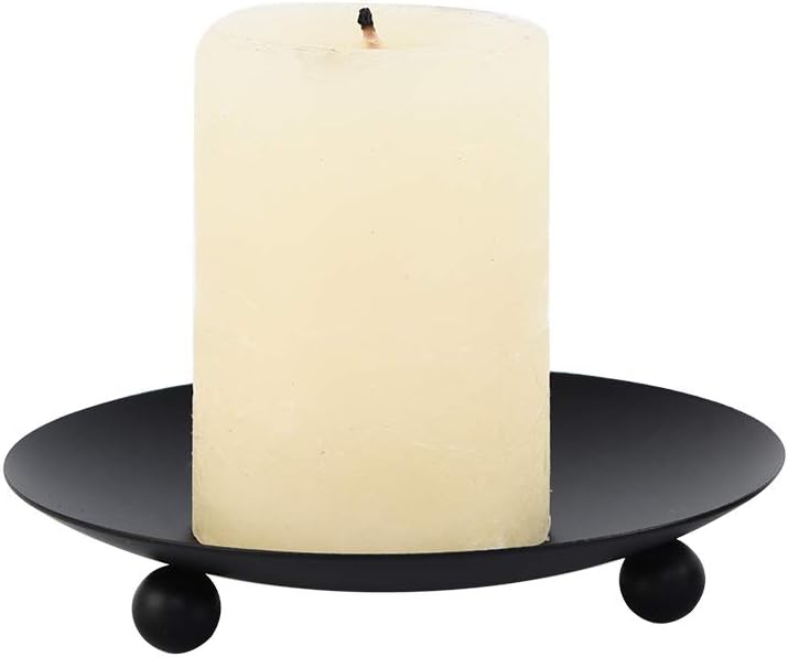 Set of 2 Black Iron Candle Pla - Home Decor Free Images 评论和价格