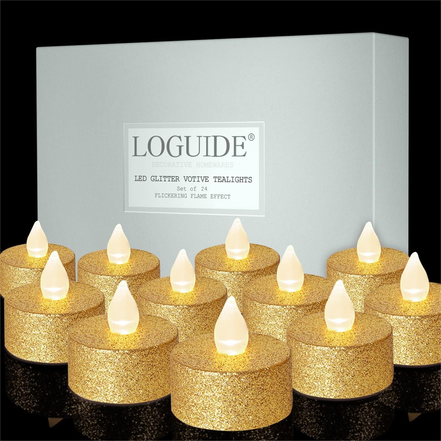 Gold LED Tea Lights, 24 Pack F - Home Decor Free Images 评论和价格