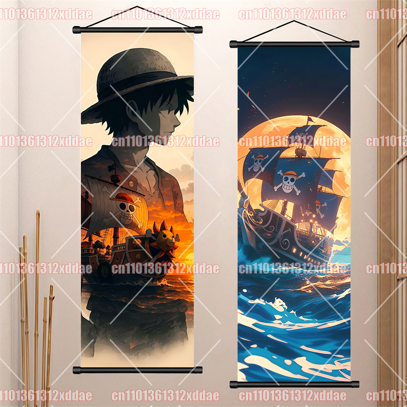 Anime One Piece Scroll Paintin - Canvas Painting 评论和价格