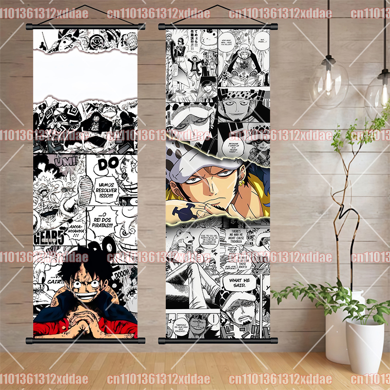 Anime One Piece Scroll Paintin - Canvas Painting 评论和价格