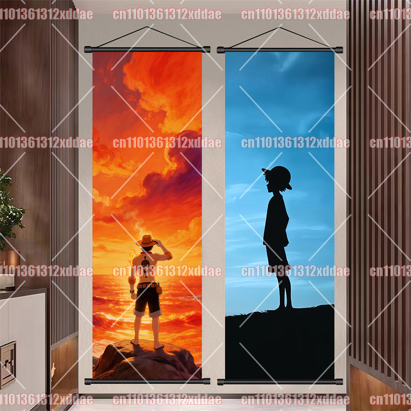 Anime One Piece Scroll Paintin - Canvas Painting 评论和价格