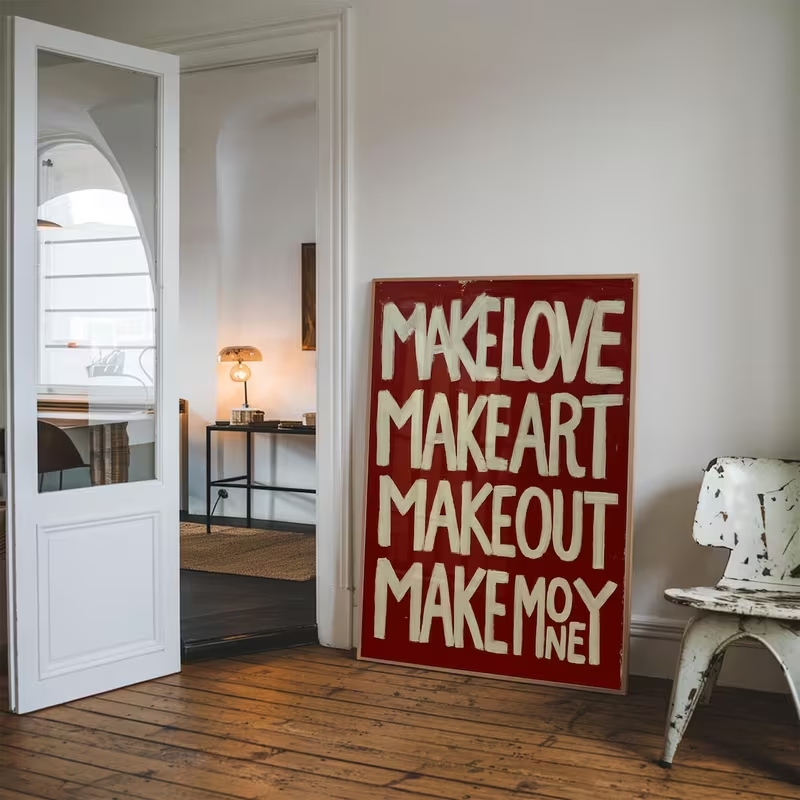 Modern,Retro Self Made Love Ki - Home Decor Quotes 评论和价格