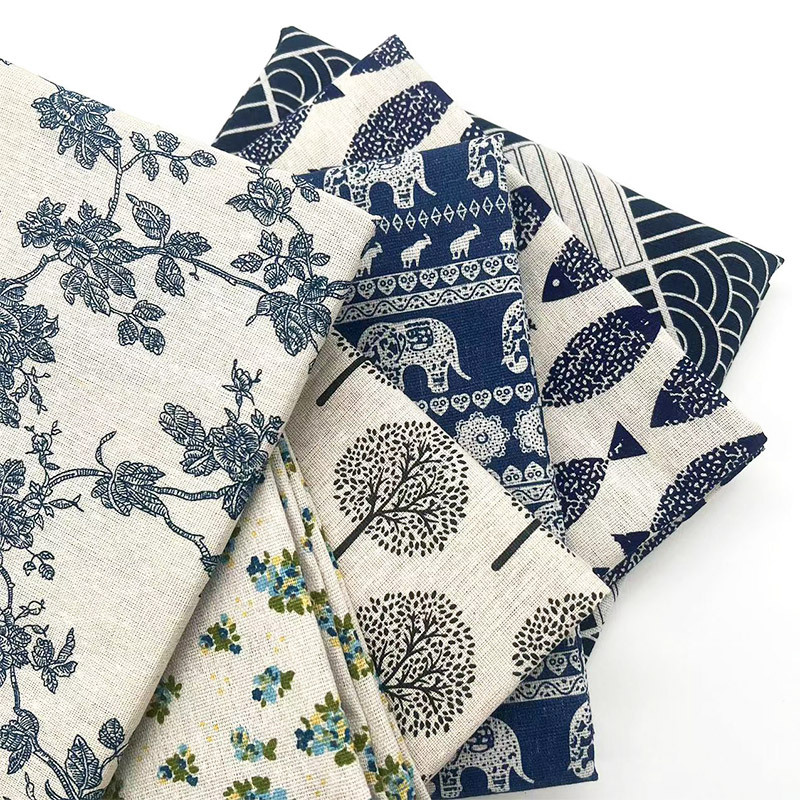 Vintage Blue Floral Cotton Lin - Linen Table Runner 评论和价格