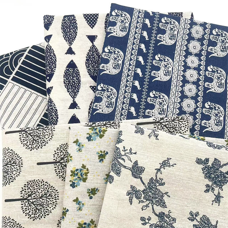 Vintage Blue Floral Cotton Lin - Linen Table Runner 评论和价格