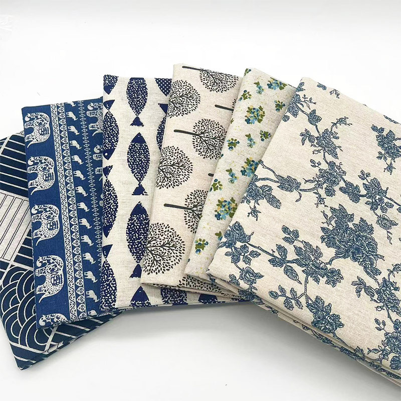 Vintage Blue Floral Cotton Lin - Linen Table Runner 评论和价格
