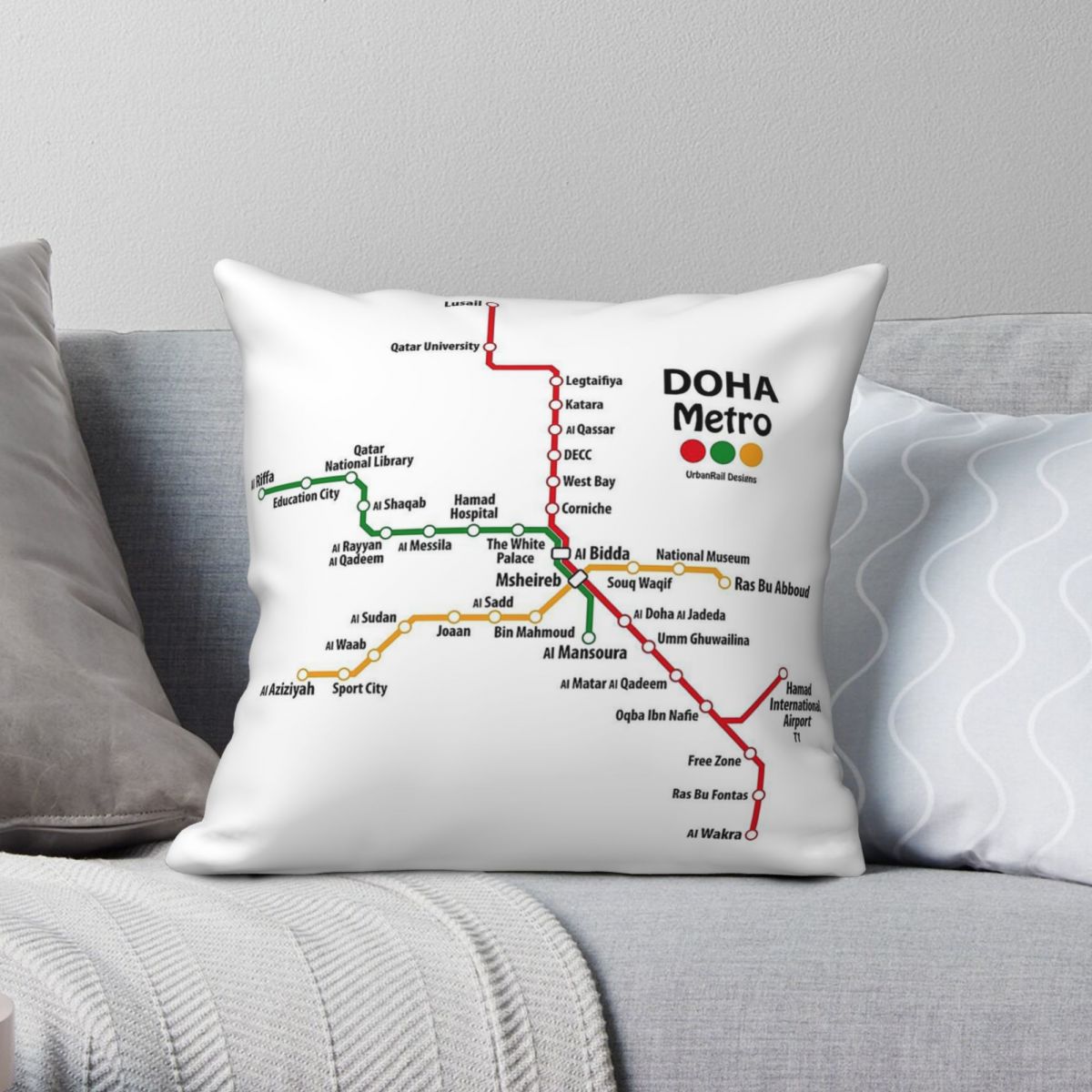 Qatar Doha Metro Map Square Pi - Home Decor Qatar 评论和价格