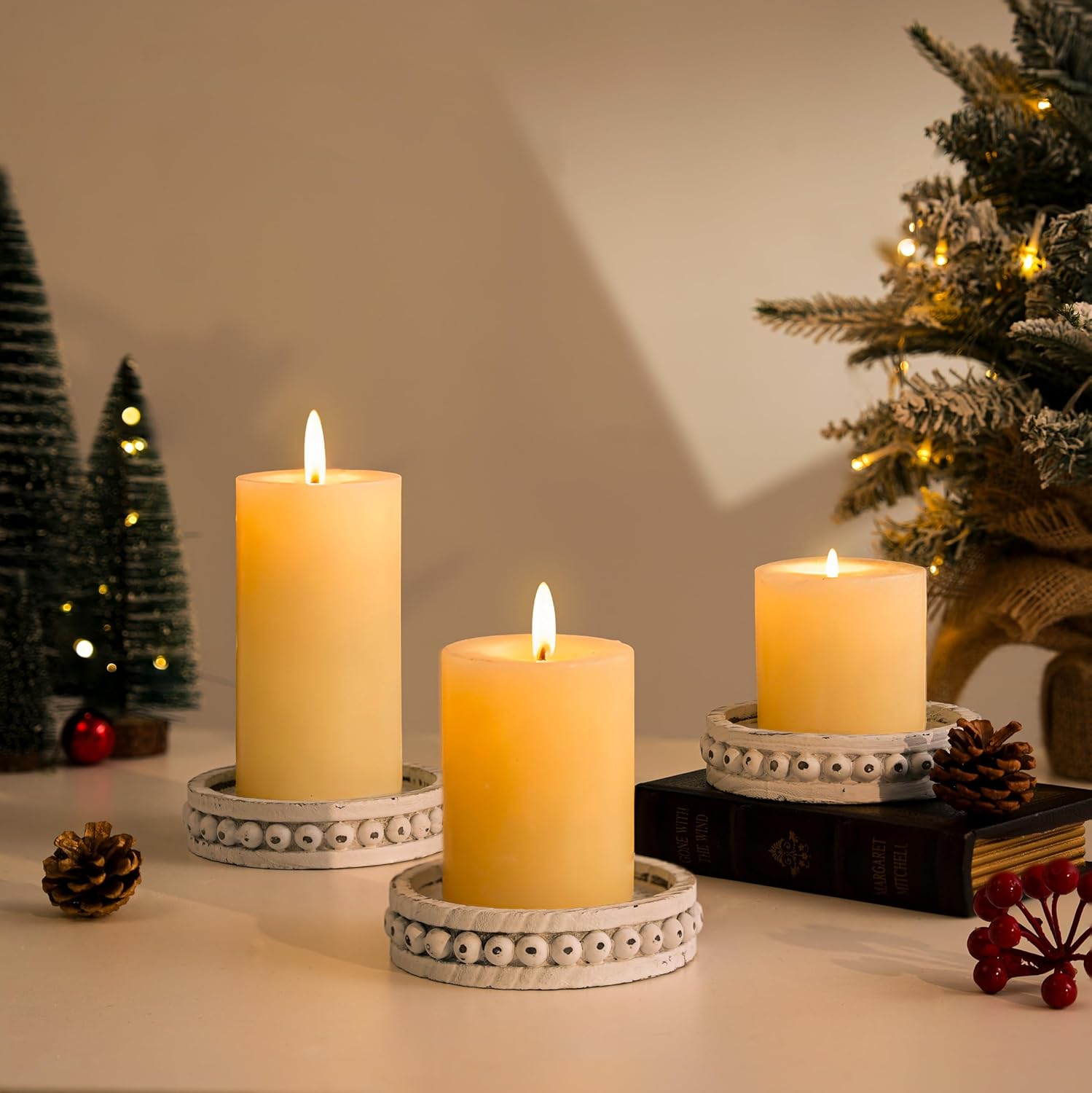 Wooden Candle Holder for Pilla - Home Decor Free Images 评论和价格