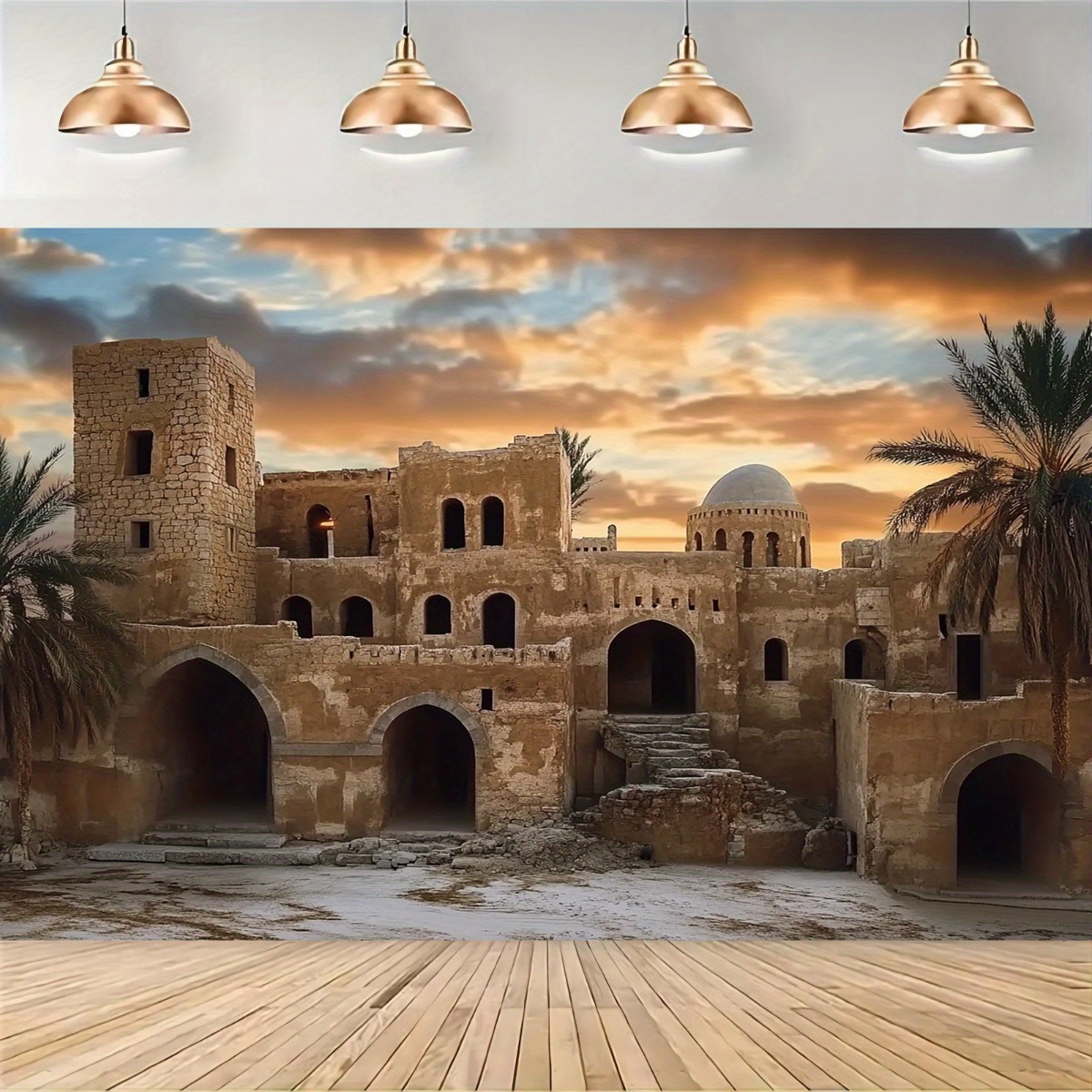 ancient castle sunset tapestry - Home Decor Color Palettes 评论和价格