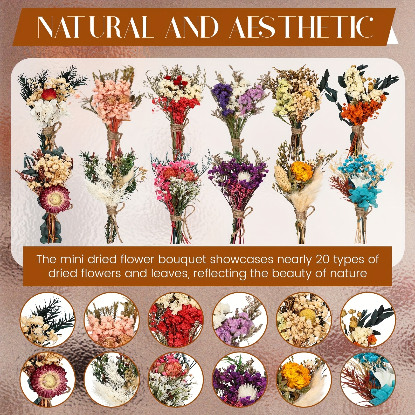 24pcs Handmade Boho Dried Flow - Home Decor Color Palettes 评论和价格