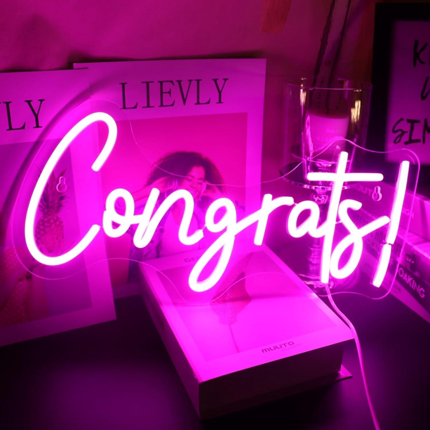 Congrats Neon Sign LED Word Li - Home Decor Light 评论和价格