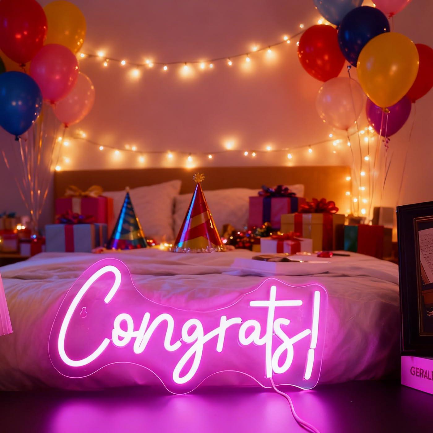 Congrats Neon Sign LED Word Li - Home Decor Light 评论和价格