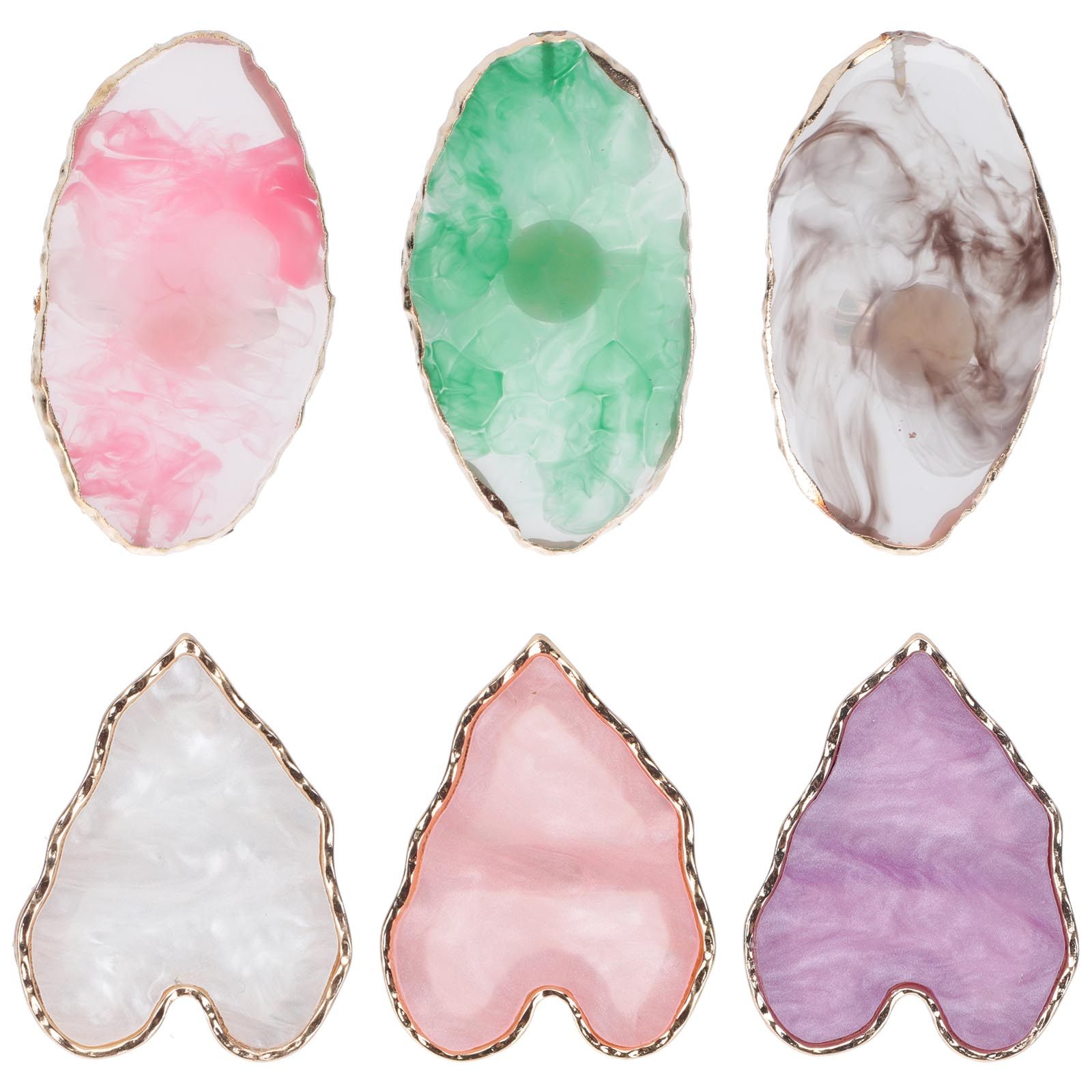 6Pcs Golden Resin Manicure Pai - Home Decor Color Palettes 评论和价格