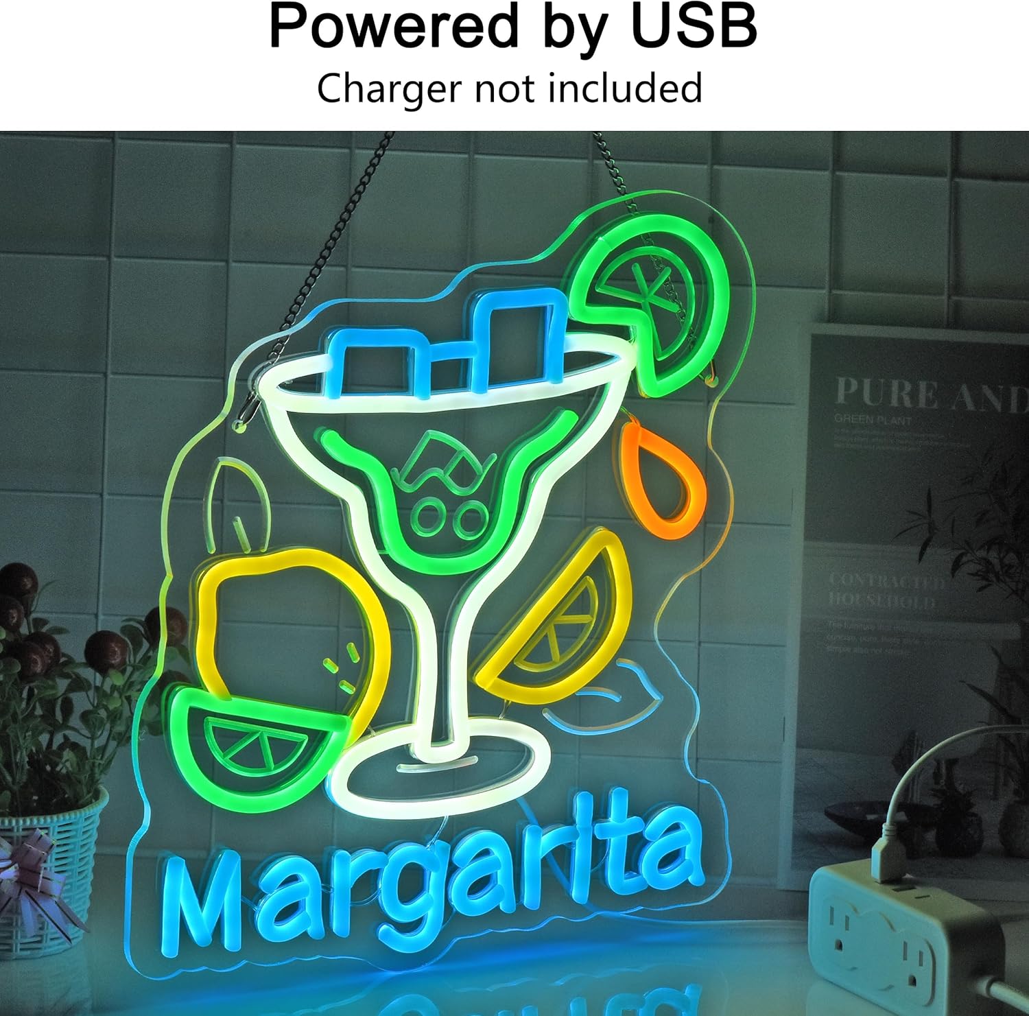 Margarita Neon Sign Wall Art D - Home Decor Light 评论和价格