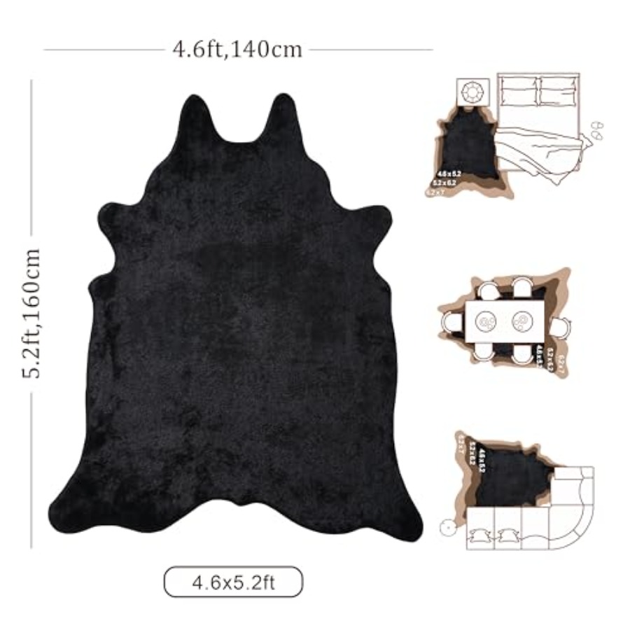 Faux Fur Cowhide Rug Cow Hide  - Cowhide Rug Faux 评论和价格