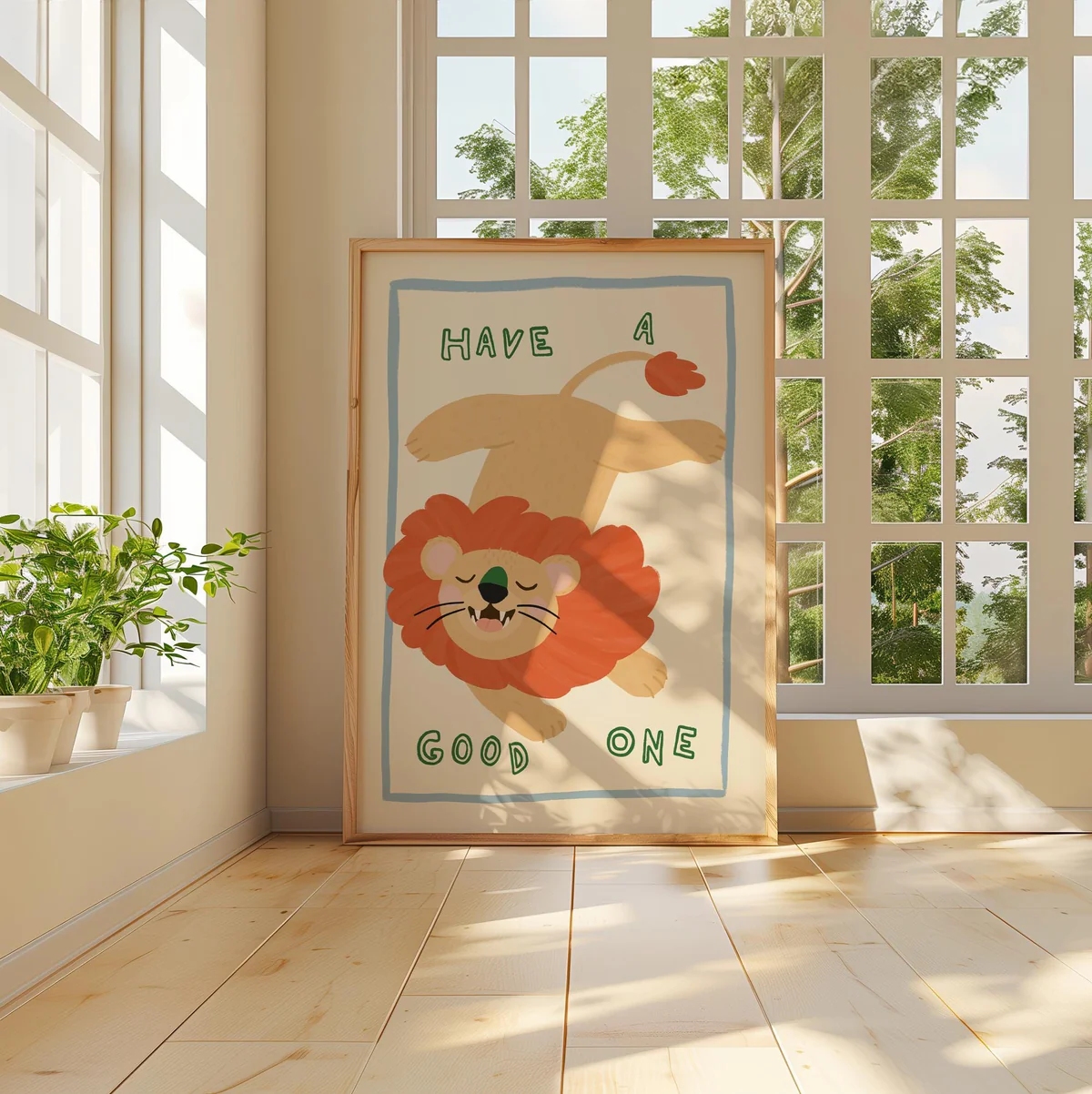Modern,Cartoon Loin And Have A - Home Decor Quotes 评论和价格