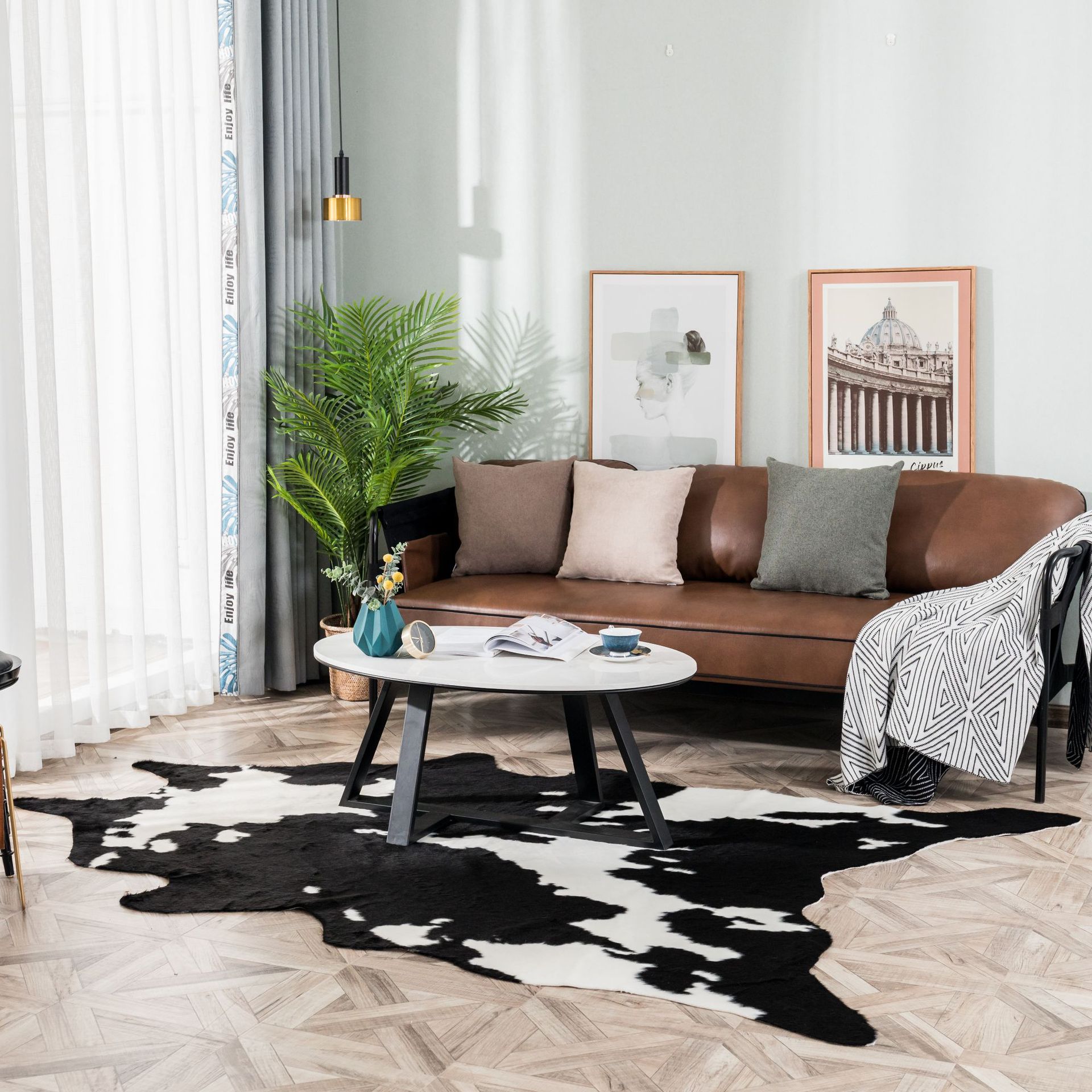 American Style Faux Fur Cowhid - Cowhide Rug Faux 评论和价格