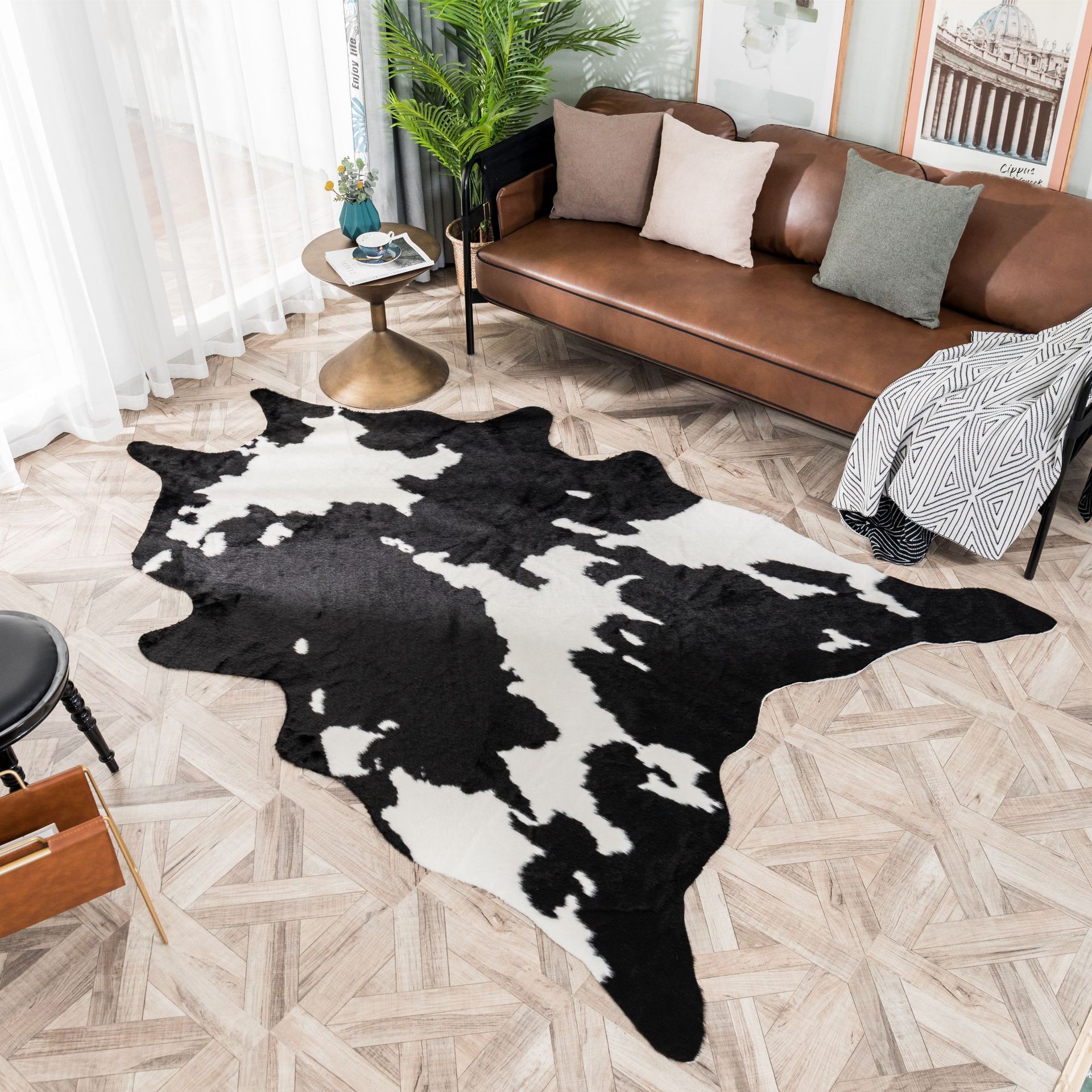 American Style Faux Fur Cowhid - Cowhide Rug Faux 评论和价格