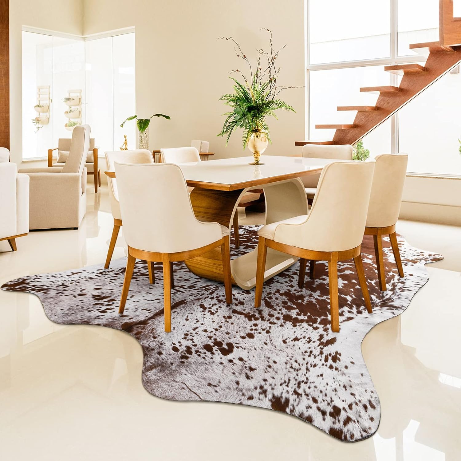 Faux Cowhide Rug 5.2x6.3 Feet  - Cowhide Rug Faux 评论和价格