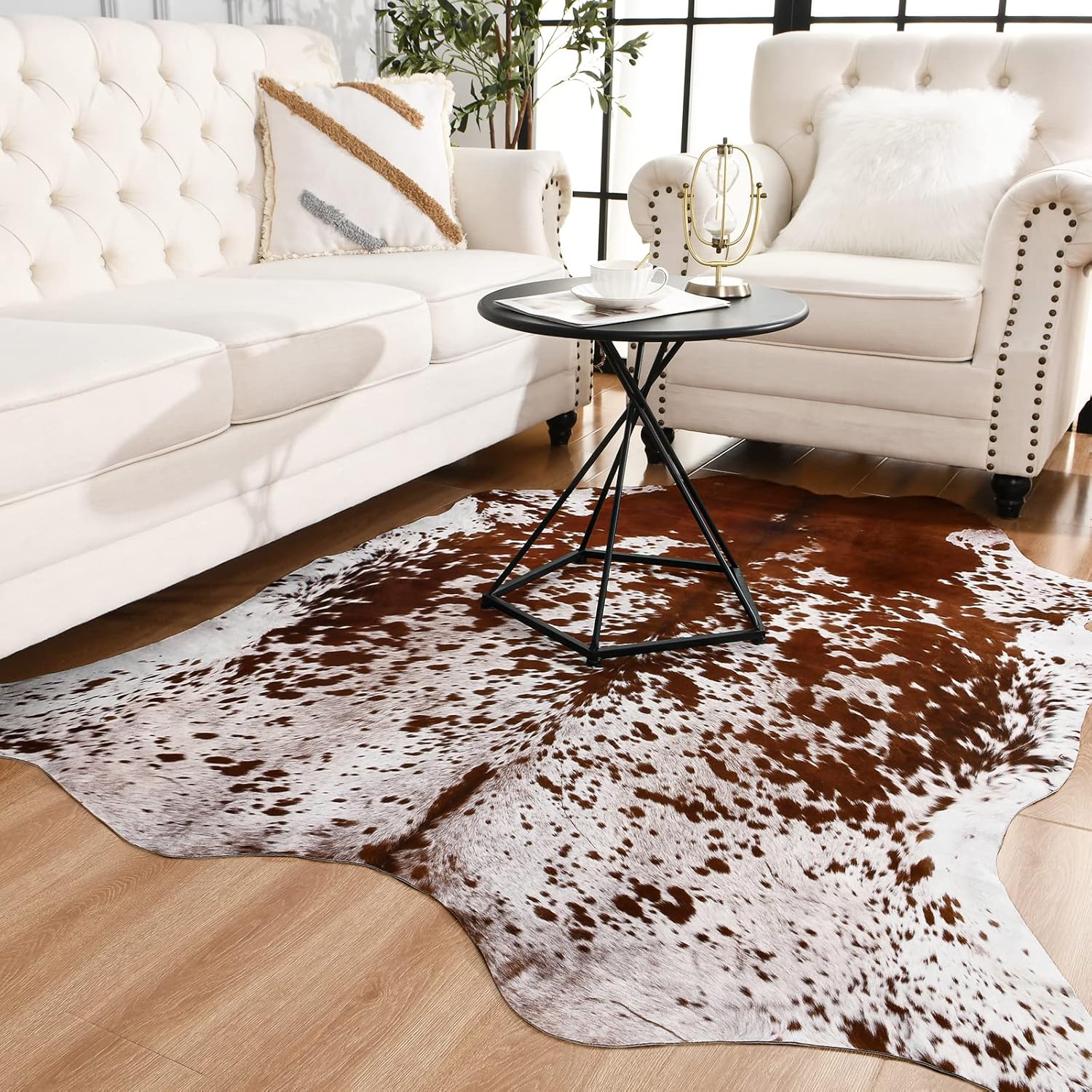 Faux Cowhide Rug 5.2x6.3 Feet  - Cowhide Rug Faux 评论和价格