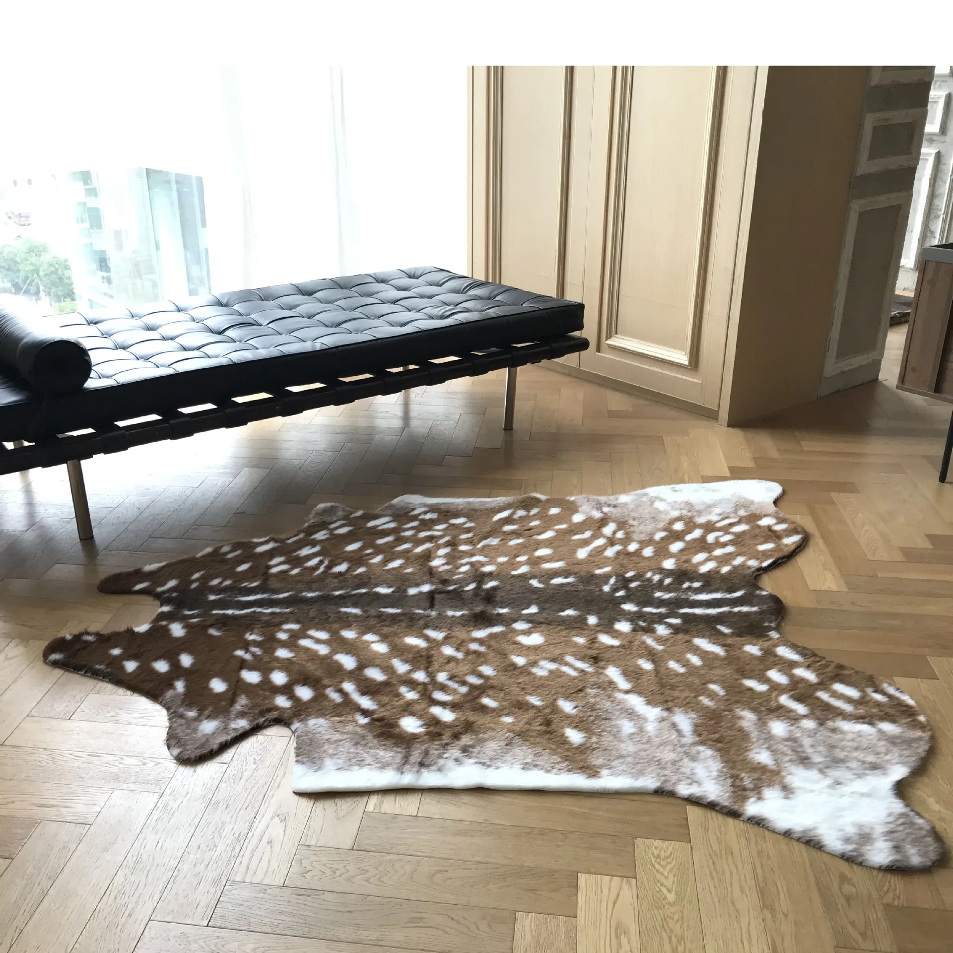 Fluffy Faux Faux Fur Cowhide S - Cowhide Rug Faux 评论和价格