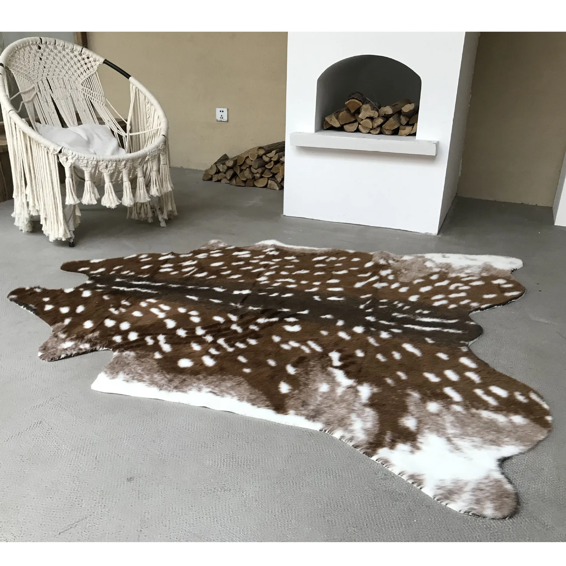 Fluffy Faux Faux Fur Cowhide S - Cowhide Rug Faux 评论和价格