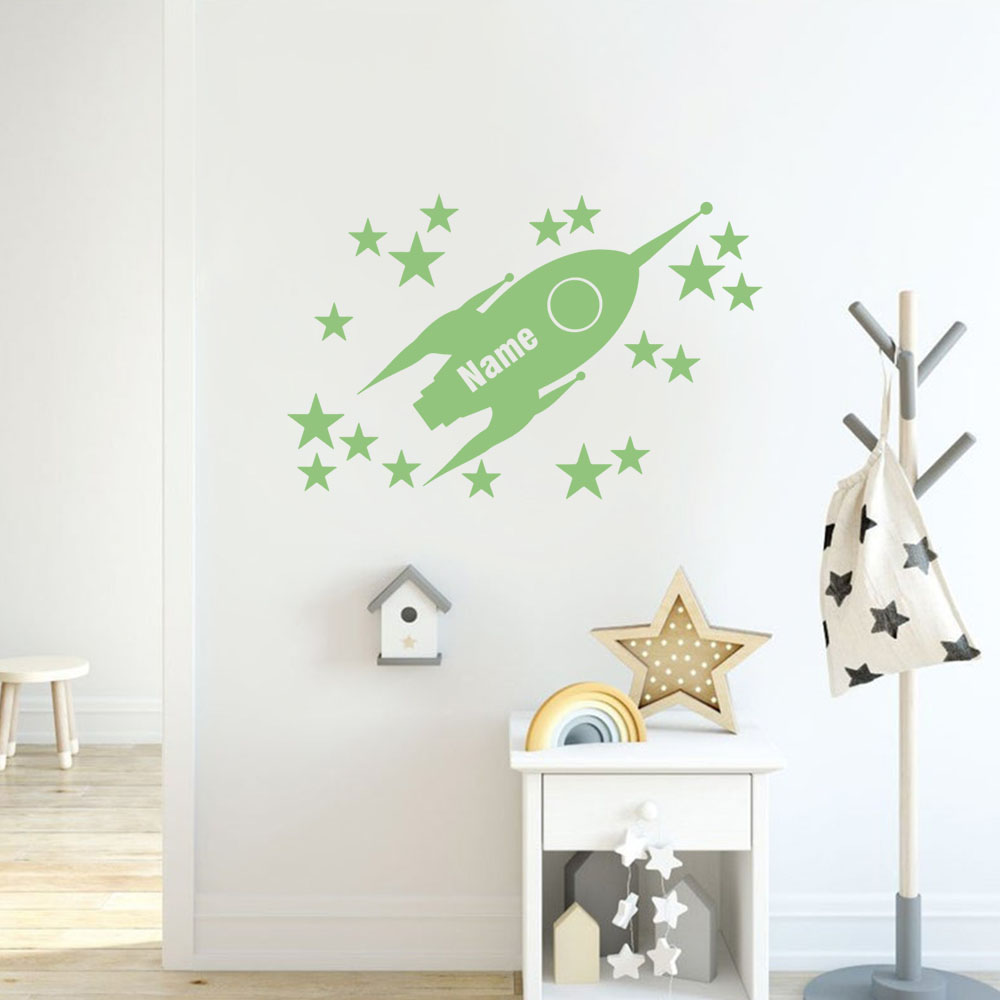 1pc Cartoon Rockets and stars  - Home Decor Wall Art 评论和价格