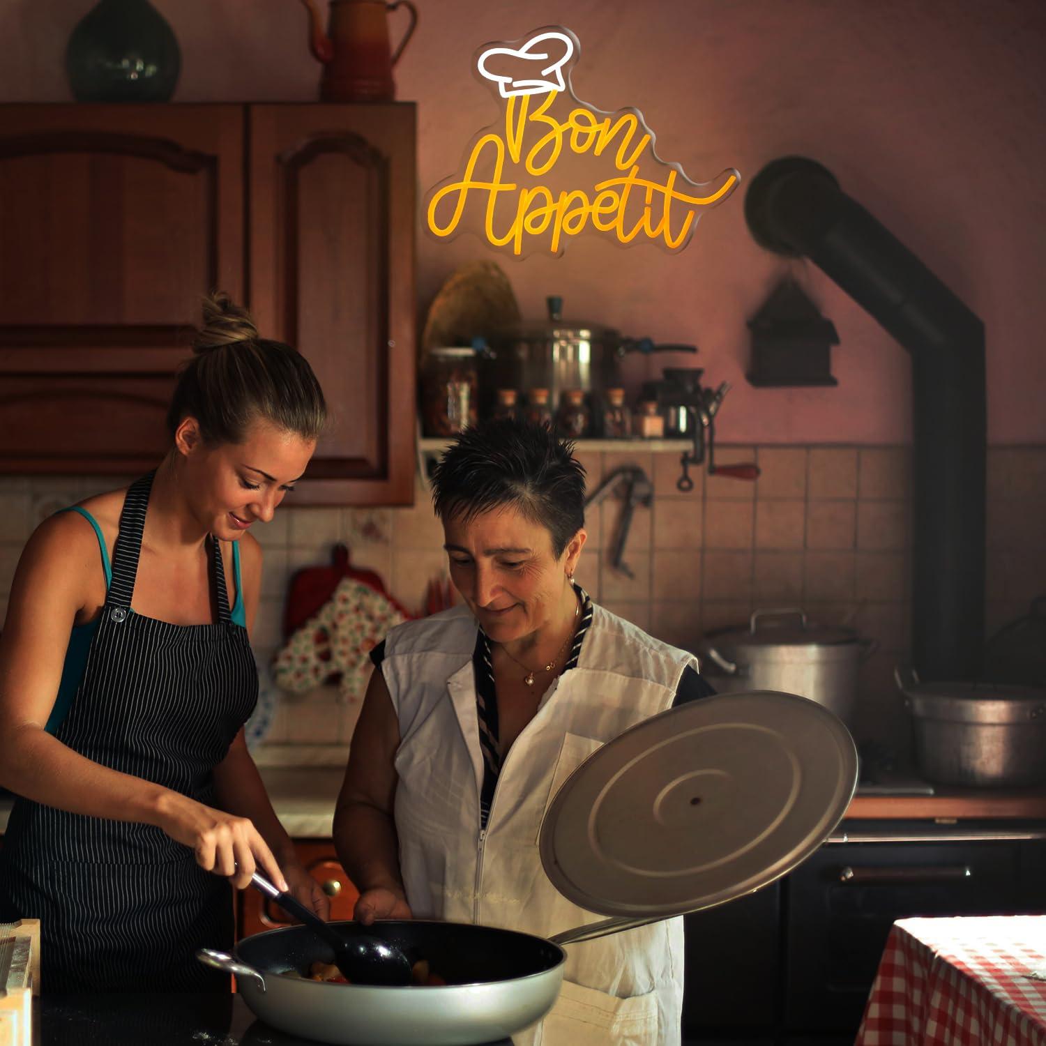 Bon Appetit Chef Hat Neon Sign - Home Decor Light 评论和价格