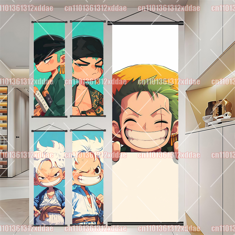 One Piece Scroll Painting Luff - Canvas Painting 评论和价格