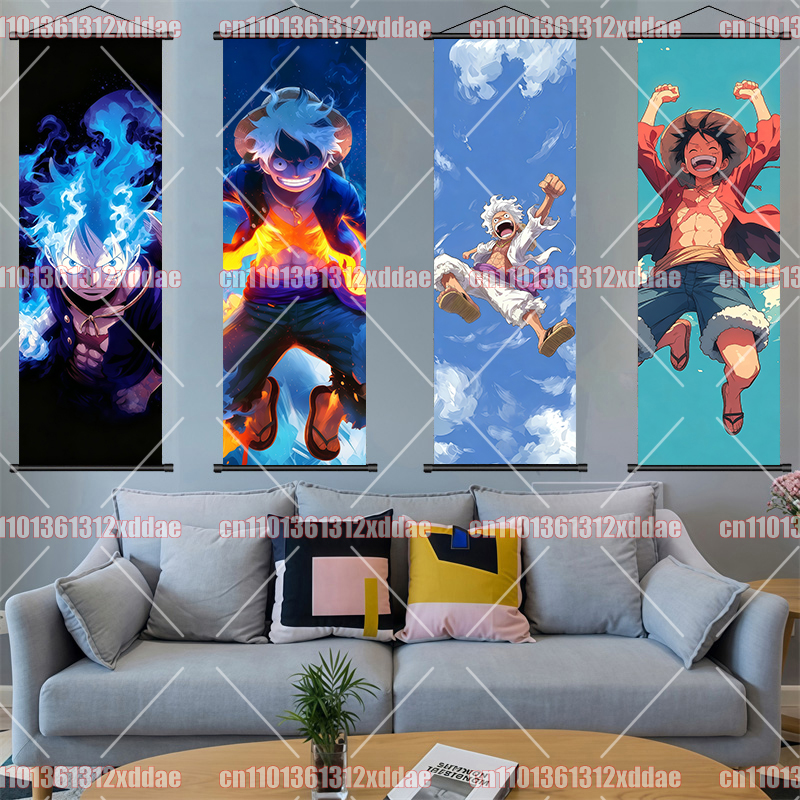 One Piece Scroll Painting Luff - Canvas Painting 评论和价格