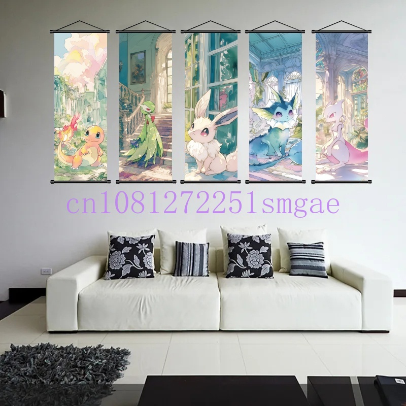 HD Pokémon Anime Scroll Painti - Canvas Painting 评论和价格