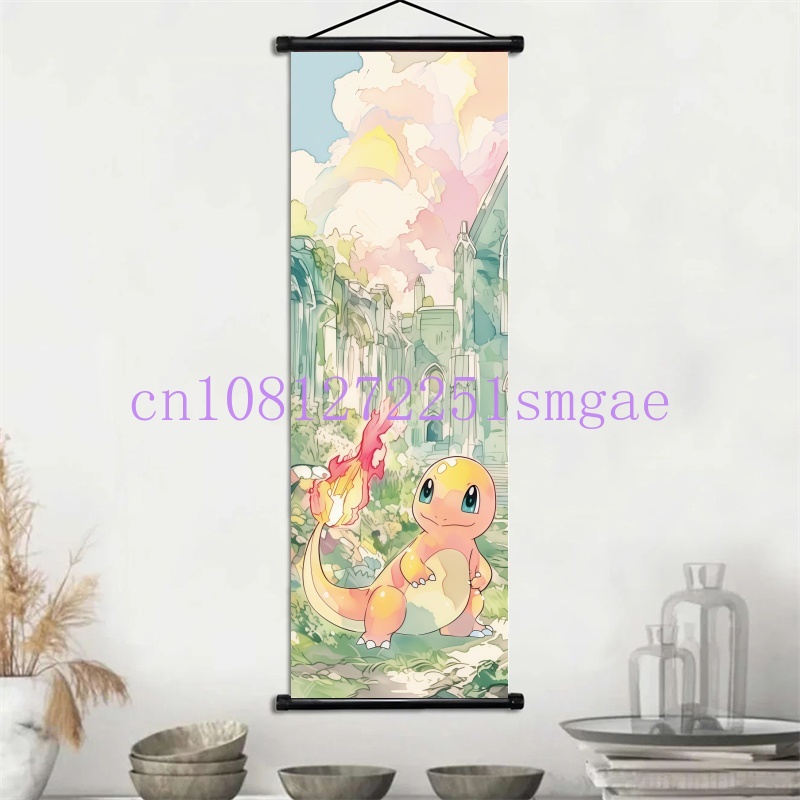 HD Pokémon Anime Scroll Painti - Canvas Painting 评论和价格