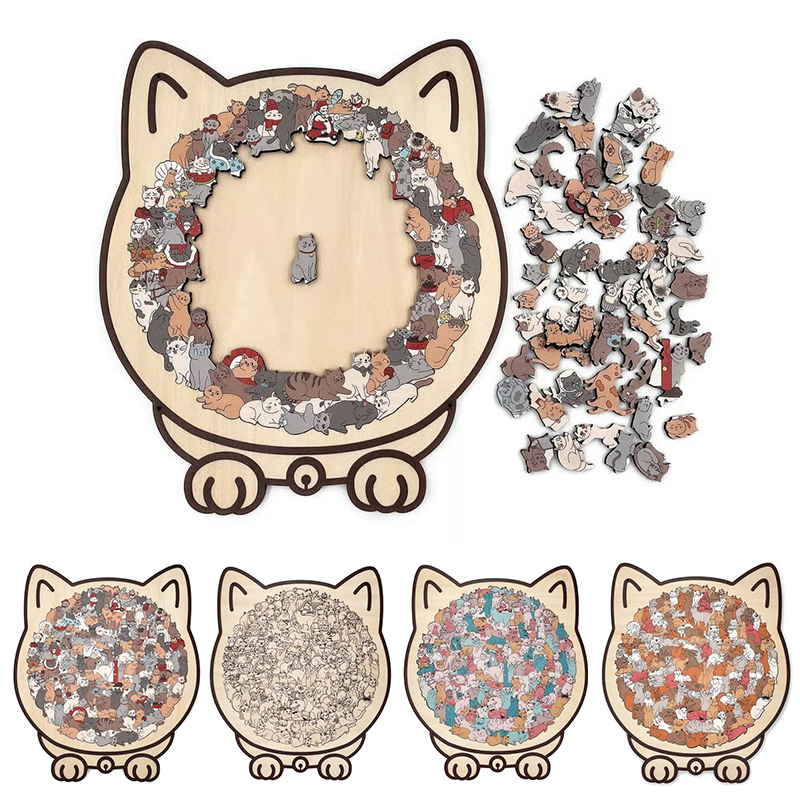 135-Piece Cat Shape Wooden Puz - Home Decor Color Palettes 评论和价格
